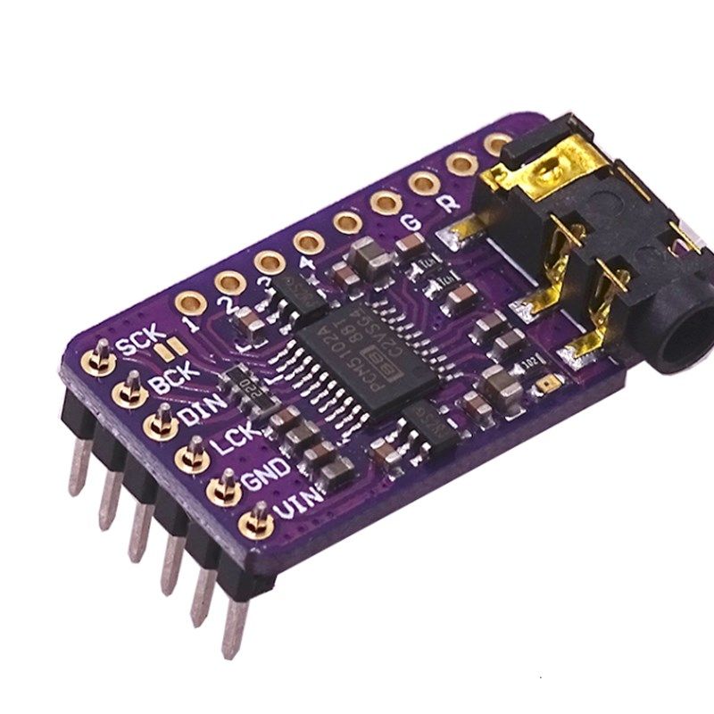 PCM5102模块 立体声DAC 数模转换器 插字音频模块 PLL语音模块
