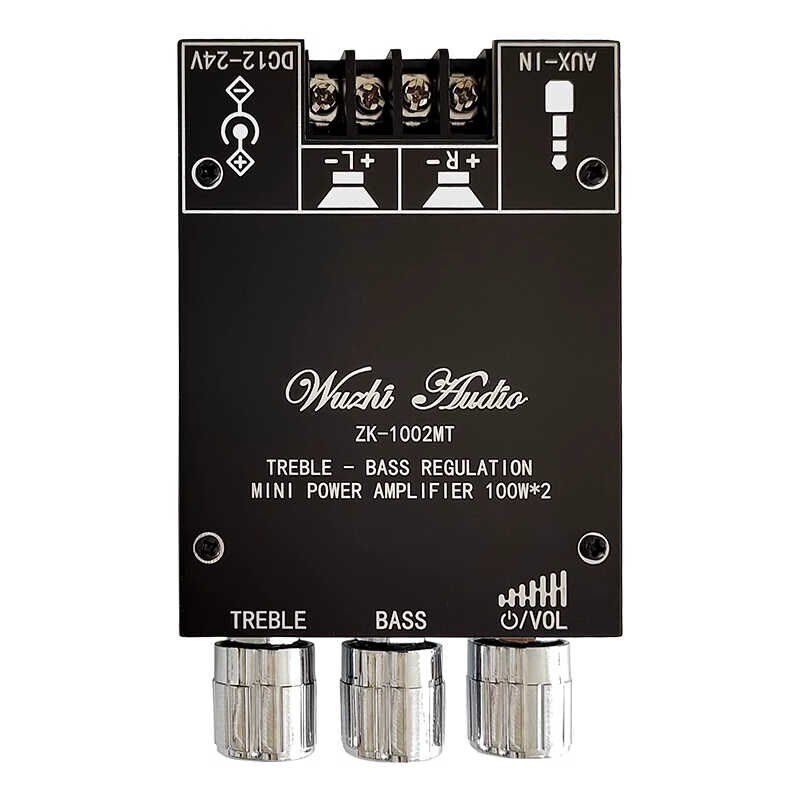 ZK-1002MT 100W*2高低音调立体声双声道蓝牙音频功放板模块