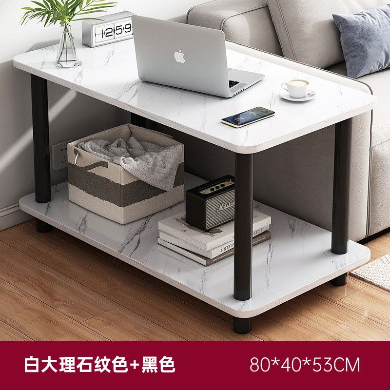 沙发边几轻奢客厅家用阳台小方桌子双层小户型意式卧室床头置物架