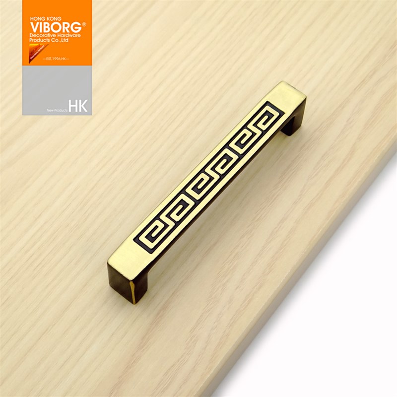 域堡 欧式雕花橱柜衣柜拉环门把手简约复古古铜中式抽屉拉手