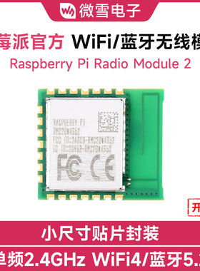 树莓派原装无线模块Radio Module 2 单频段 RP2040/2350 WiFi蓝牙