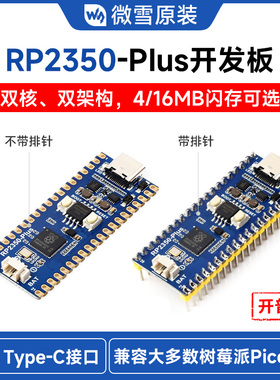 微雪 RP2350-Plus开发板 微控制器处理器 兼容树莓派Pico2 Type-C