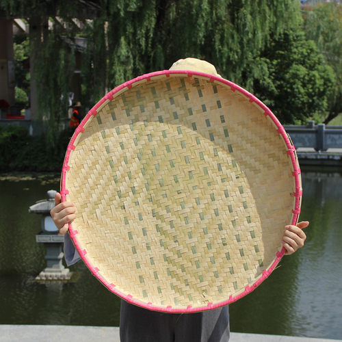 竹编竹簸箕竹匾竹筛子圆竹编手工竹盘子竹制品米筛竹匾晾晒竹篾
