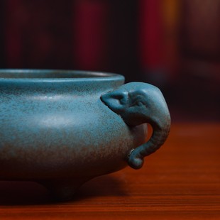 戴玉堂陶瓷佛具用品供佛烧香炉 室内佛堂供奉香坐香插/象首炉