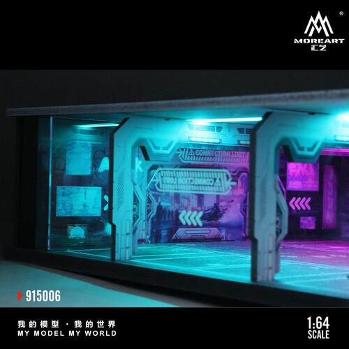 汇艺MoreArt1:64  地下停车库06款 灯光版拼装场景模型
