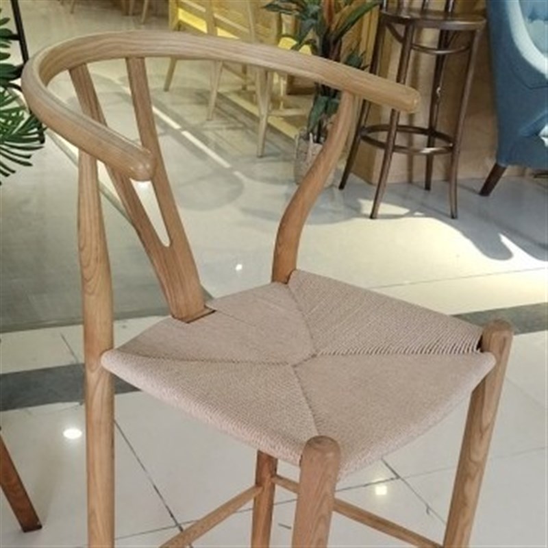实木餐椅榉木y椅家用扶手靠背简约太师椅简易编绳餐厅y椅