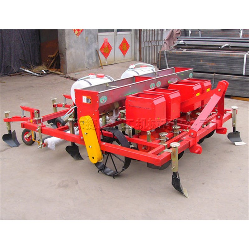 花生覆膜播种机 手扶拖拉机颗粒种植机 小型后置4行果子仁栽种机