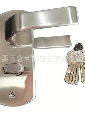 玻璃门执手锁449A方形单开门打孔玻璃转舌锁锌合金玻璃门锁