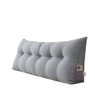 亚麻床头靠垫软包榻榻米护腰靠枕三角靠背枕卧室软包大靠背可拆洗