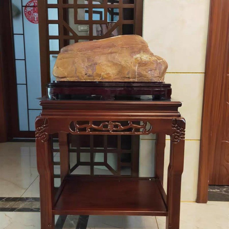 超承重奇石架实木客厅室r内花架大型盆景架鱼缸架艺术品底座置物