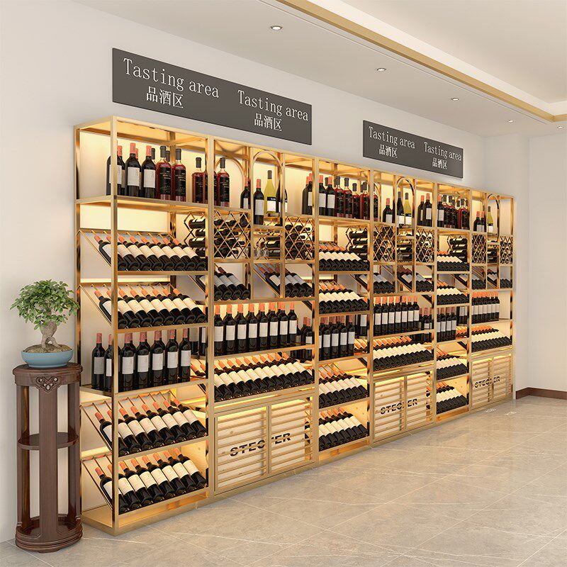 酒庄欧式铁艺酒架酒吧落地酒柜葡萄酒红酒收纳展示U架置物架酒杯