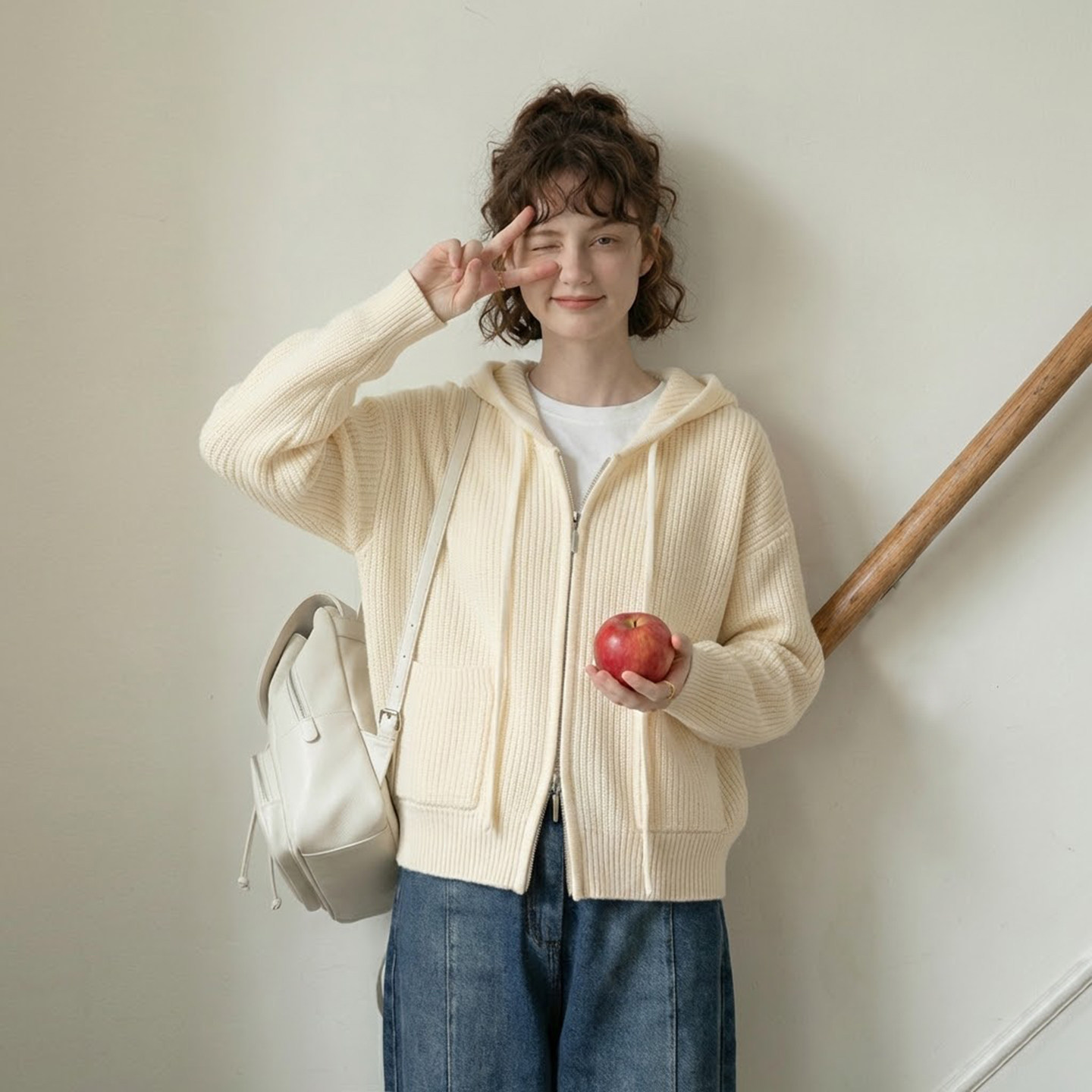 纯棉双拉链连帽针织开衫女上衣休闲减龄抽绳帽衫秋冬保暖毛衣外套,女装/女士精品,毛针织衫,淘宝优惠券,粉丝福利购,淘宝优惠卷