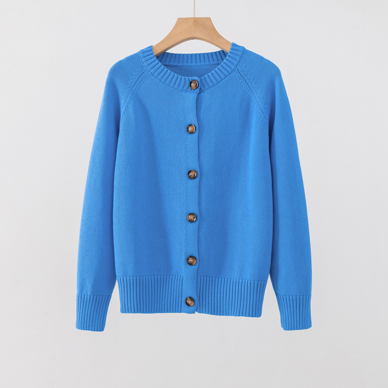 高级感秋季穿搭100%纯棉针织开衫