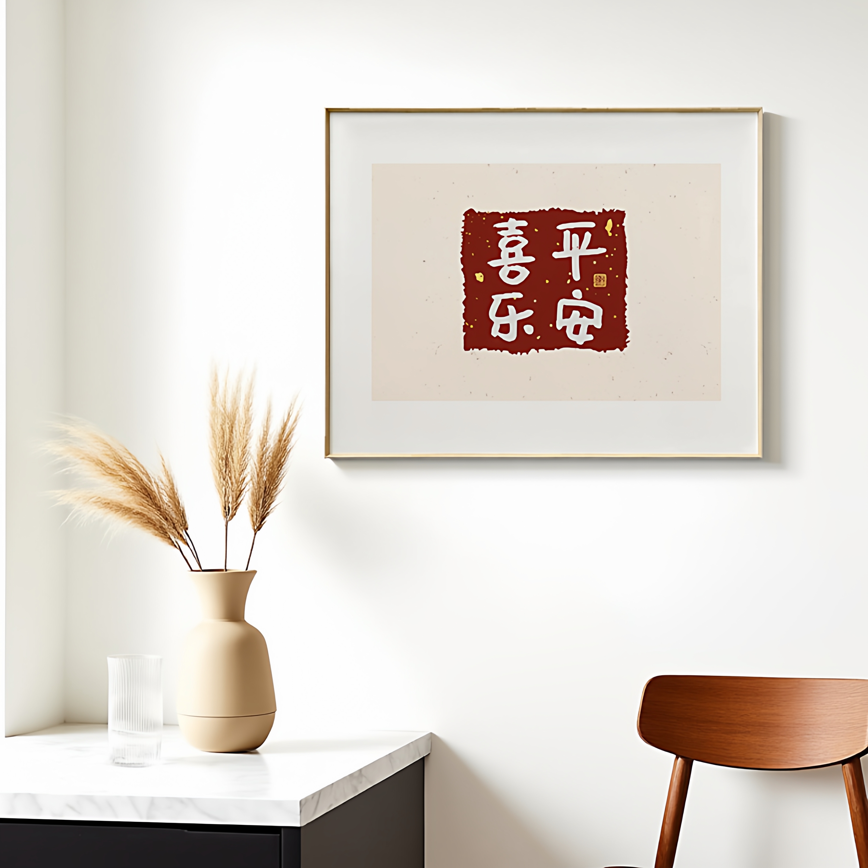 电表箱装饰画新中式盖板电闸箱电箱遮挡简约现代新款挂画喜乐壁画图片
