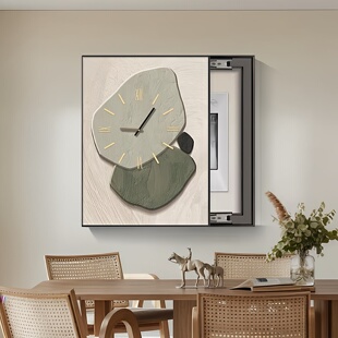 石来运转电表箱装饰画高级感复古侘寂配电箱盒遮挡挂画竖款带钟表