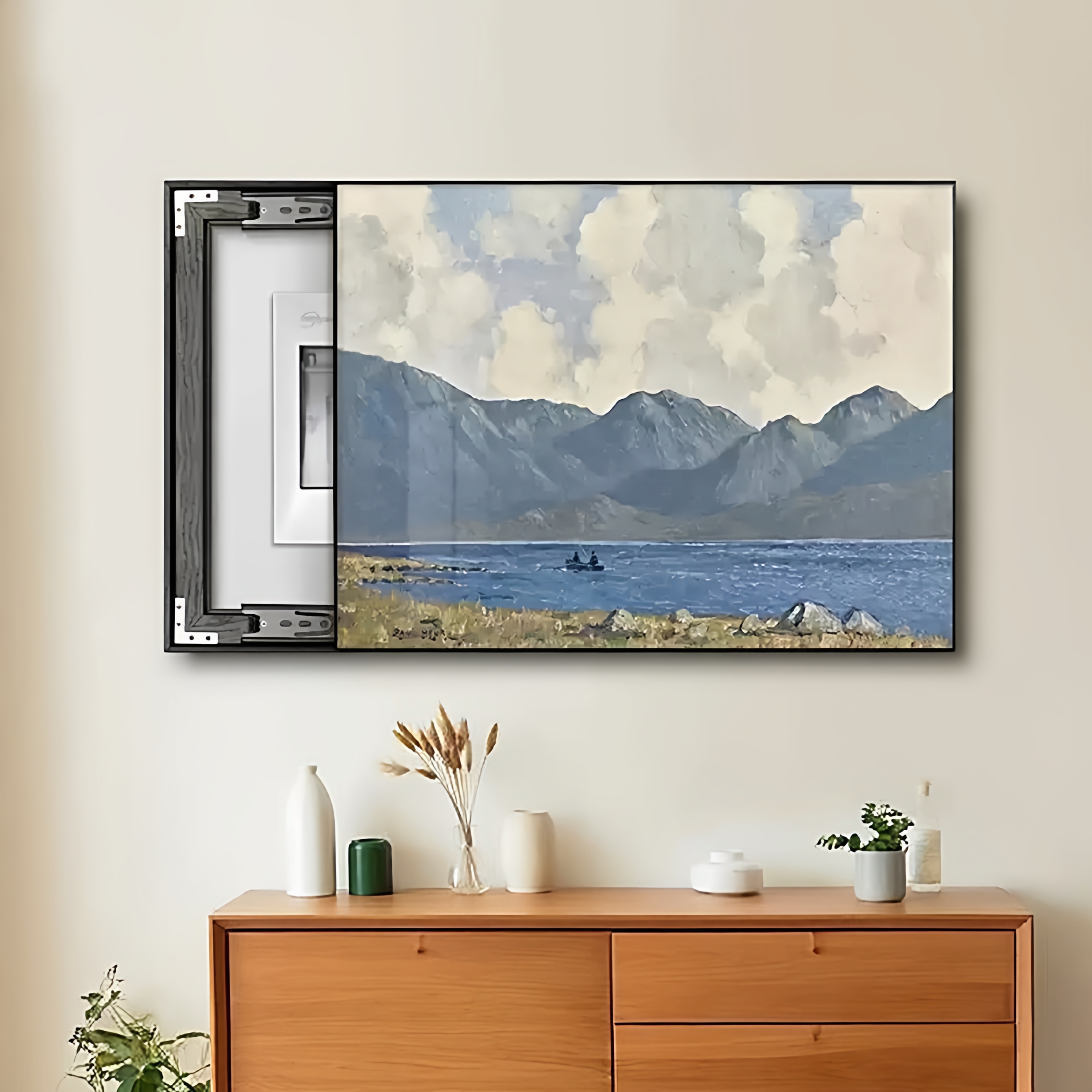 北欧电表箱装饰画免打孔现代简约客厅配电箱遮挡风景挂画餐厅轻奢图片