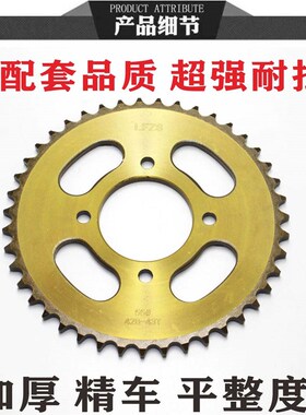 适用豪爵钻豹 银豹 DR DK GR DF摩托车链盘大链轮牙盘428飞轮