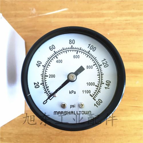 原装美国马士MARSHALLTOWN轴向2寸压力表0~30/60/100/160PSI