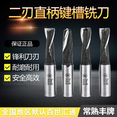 常熟丰牌直柄二刃键槽立铣刀两双刃开槽刀3456789 10 11 12 14 15