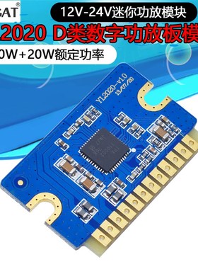 YL2020新款20W*2 D类数字功放板12V-24V迷你功放模块 音效好
