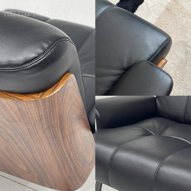 意式轻奢真皮沙椅D计aiki设师KB951高档客厅阳卧室台阅发读单人休