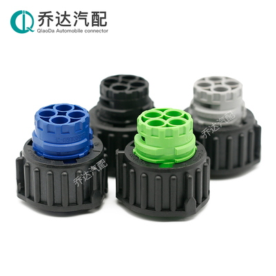 432 1-1813099-3 2孔汽车防水连接器母端TE型圆形DIN插头黑灰绿蓝