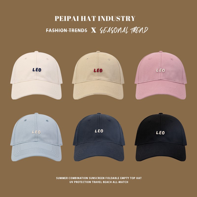 鸭舌帽女春夏新款户外百搭显脸小遮阳帽子韩系半硬顶防晒棒球帽男