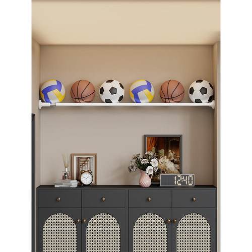 篮球收纳架免打孔伸缩足球排球置物架室内家用墙上儿童球类放置架