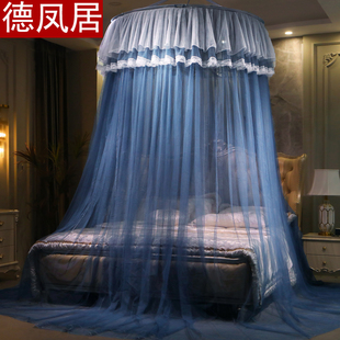 新款 家用 圆顶吊顶蚊帐圆形吸顶吊帐1y5m18米欧式 加大蚊帐免安装