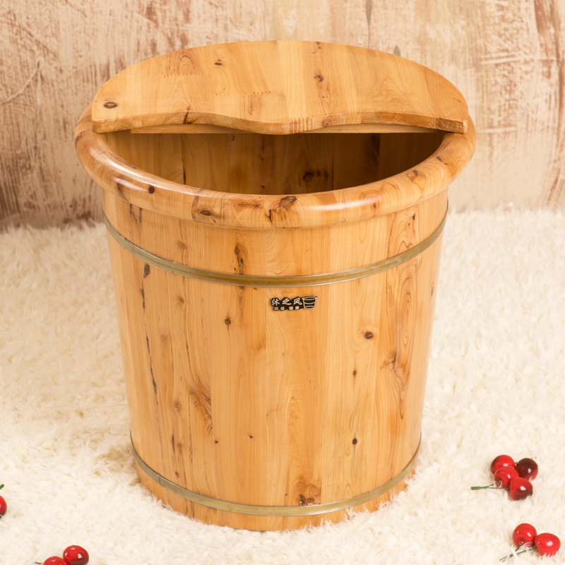 沐之风40高泡脚木桶足浴桶泡脚盆木盆洗脚桶家用洗脚盆足疗深桶