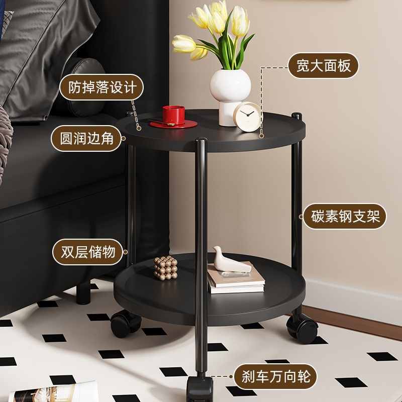 边几移动茶桌茶几简约小桌子迷你推车小方桌沙发边桌电脑桌床头桌