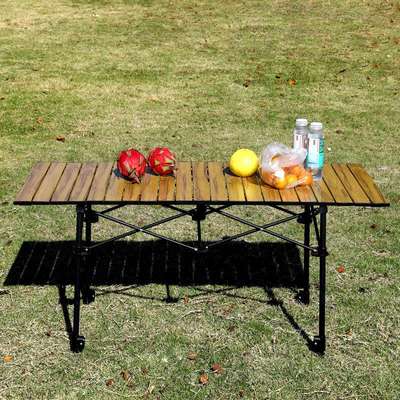 户外铝制折叠桌露营野餐桌多功能折叠烧烤桌