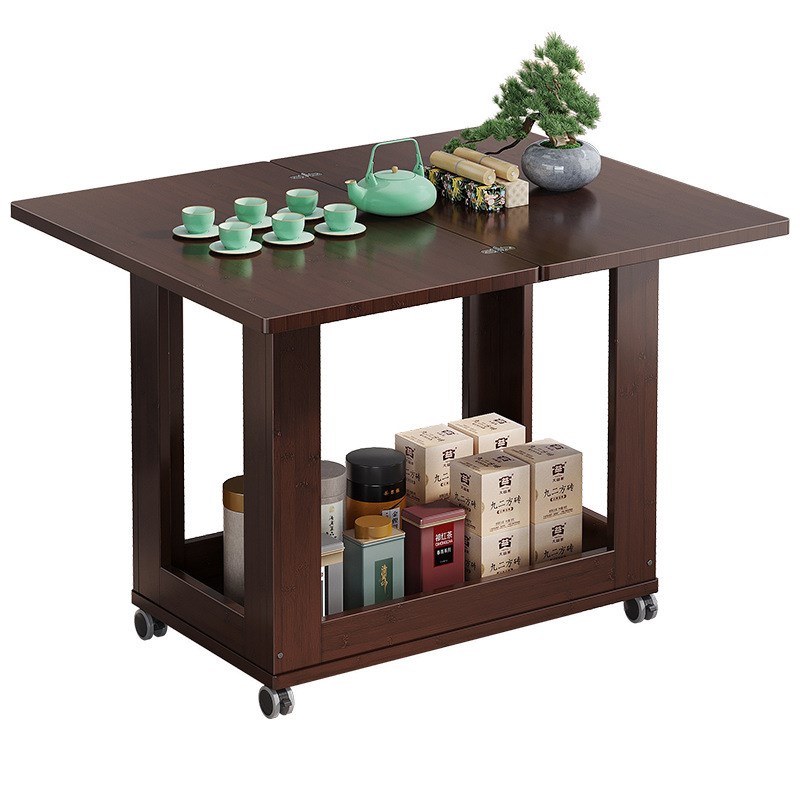 现代创意高级感边柜客厅家用小户型茶几可移动带轮阳台茶几餐桌