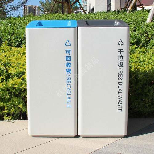 商场不锈钢分类垃圾桶定制室内喷塑果皮箱厂家立式直投口垃圾箱