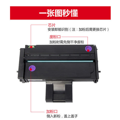 适用理光sp221s硒鼓SP200S/SF SP201S SP202S/SF一体式硒鼓 粉盒