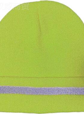 毛荧光色线反光晴纶双层针织帽帽户外毛线红色反光帽帽IPI反光针