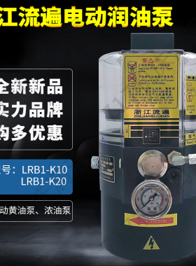 浙江流遍电动油脂润滑泵LRB2-K30/3ZI冲床电动黄油泵LRB1-K20/2ZI