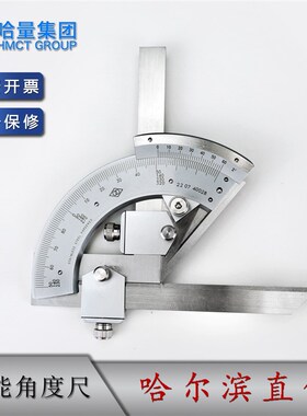 哈量万能角度尺0-320*2  量角器角尺多功能高精度工业级哈工