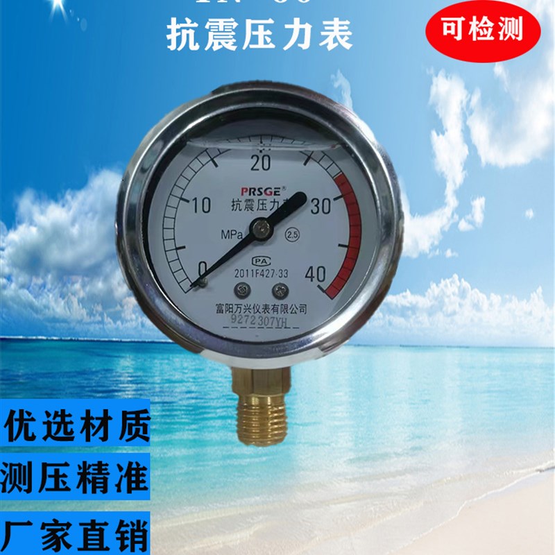 富阳万兴YN60 1MPA/1.6MPA径向耐震压力表 油压/水压/气压