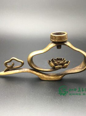 复古铜艺祥云莲花茶道铜宠倒流香具小摆件复古铜雕古玩铜器小铜雕