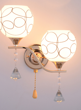 2021壁灯卧室床头灯现代简约带开关客厅过道楼梯墙壁灯.具双头墙