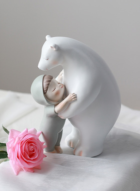 情侣创意家居客厅玄关装饰品北极熊萌娃少M女心节日礼物摆件送礼