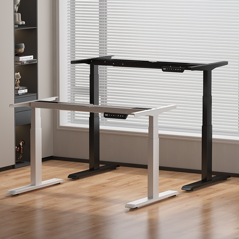 智能电动升降桌腿双电机双横梁办公桌电脑桌支架学习书桌升降桌架