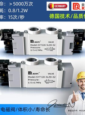 二位五通型微型白色电磁SY3120/5120/7220/5320-5LZD-01/M5组