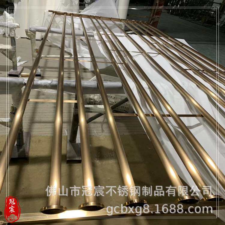 豪华别墅楼梯栏杆装饰用彩色不锈钢花瓶柱 水涨模具 玫瑰金立柱