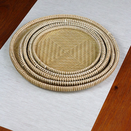 精致竹编细孔竹米筛圆簸箕馒头筐竹匾果盆果篓茶叶观赏拆茶盘有孔