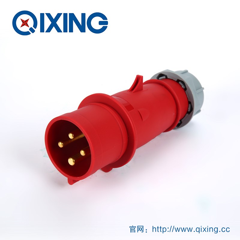 QX252启星4芯16A欧标新能源环保材料耦合器电源线公头工业插头