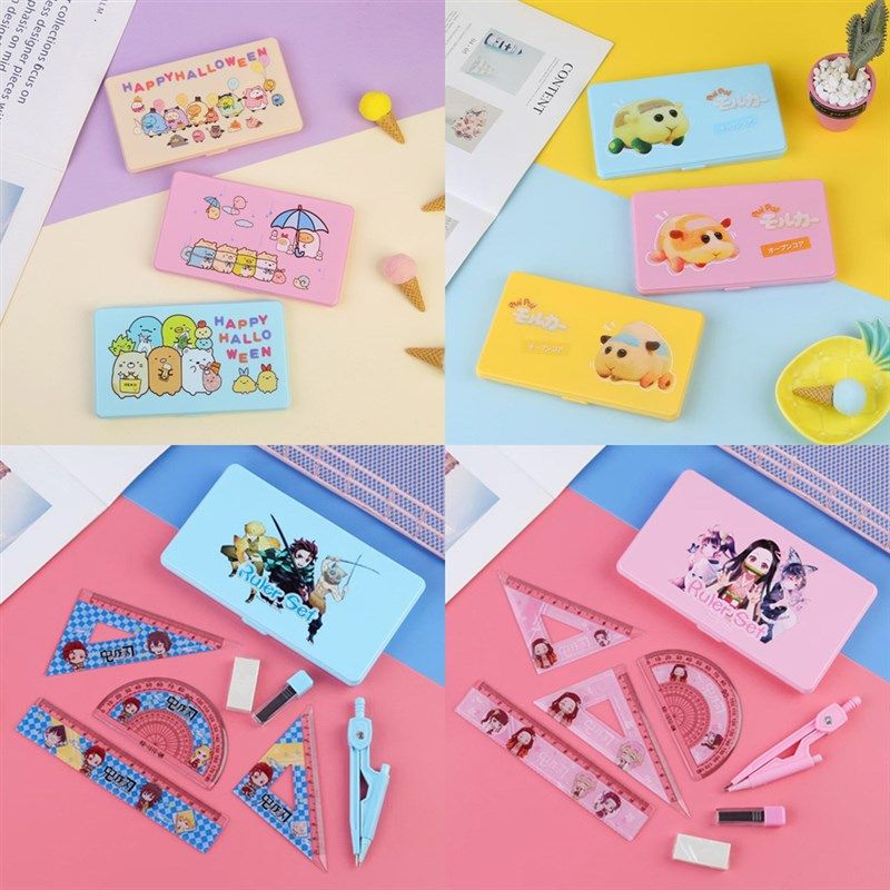 新款卡通多功能圆规套尺组合收纳盒子儿童学习幼儿园学生文具套装,3C数码配件,USB多功能数码宝,淘宝优惠券,粉丝福利购,淘宝优惠卷