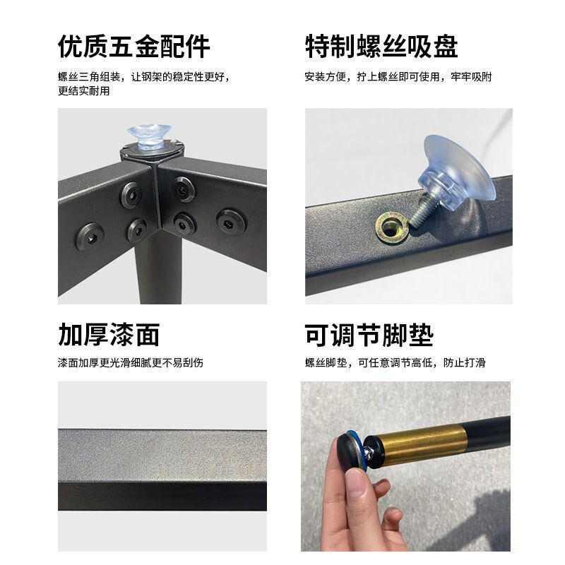 简约岩板桌脚瓷砖桌腿大理石脚架办公桌子支架子茶几金属支撑底座