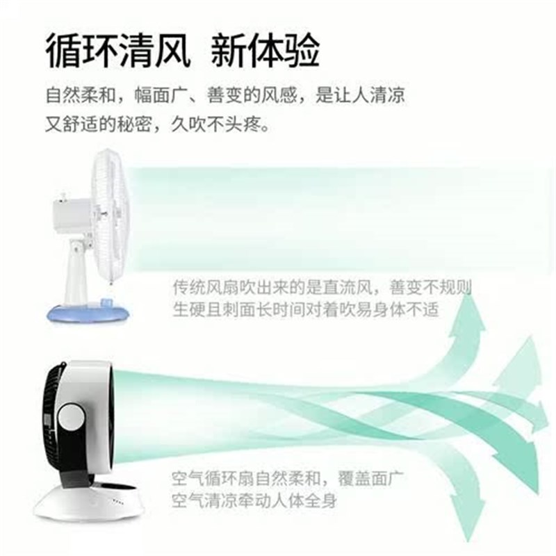 空气循环扇电风扇涡轮对流台式风扇家用遥控摇头空调宿舍小型台扇